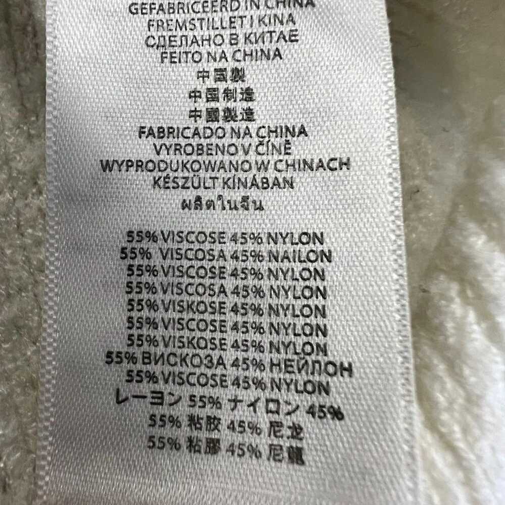 Michael Kors Women's Hooded Sweater Long Sleeve Zip Cuff Cream Size Medium